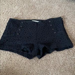 Black lace shorts
